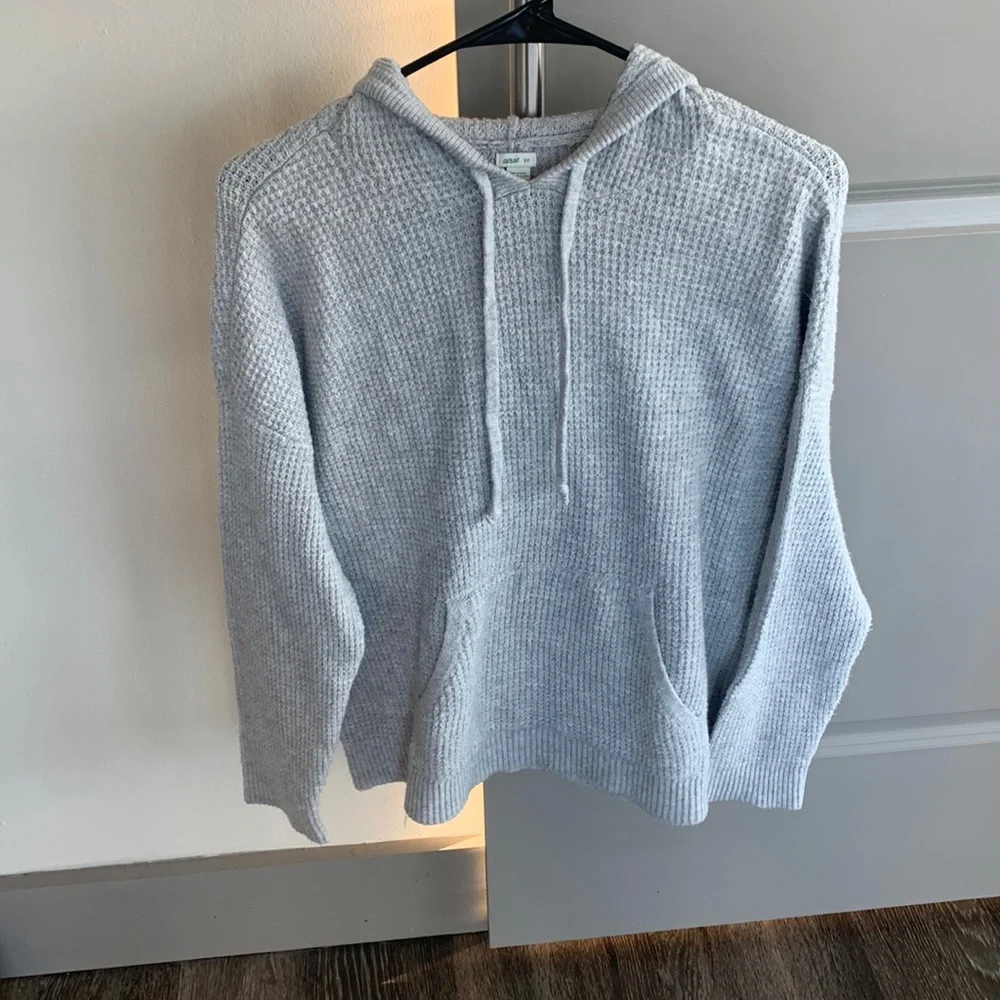 Aerie Knit gray hoodie